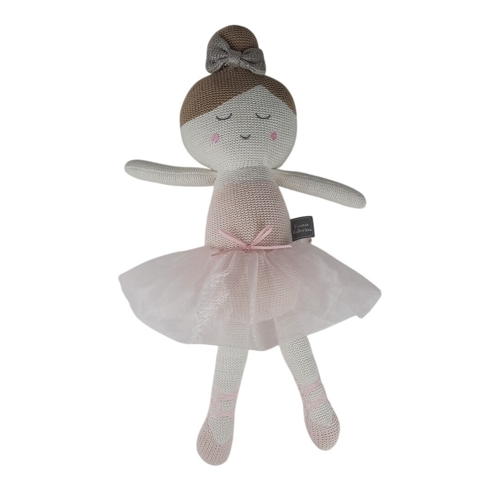 Emma Ballerina Knitted Doll Plush with Rattle inside Living Textiles 17"